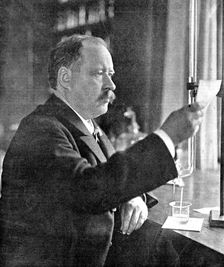 Svante Arrhenius (1859-1927), Swedish physicist and chemist in his laboratory, 1909