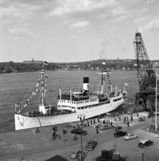 Sveabolaget's Heimdal at Skeppsbron, Stockholm, Sweden, 1954. Creator: Unknown
