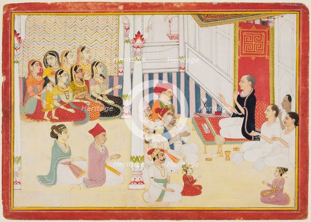 Svetambara Jain Teacher Giving Instruction, c. 1750-60. Creator: Sahib Ram (Indian, active 1745-1803), possibly by.
