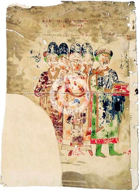 Sviatoslav II of Kiev with his Family, 1073.  Creator: Ancient Russian Art.