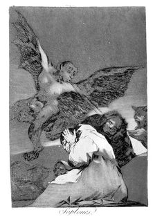 Swallow it, dog 1799. Artist: Francisco Goya