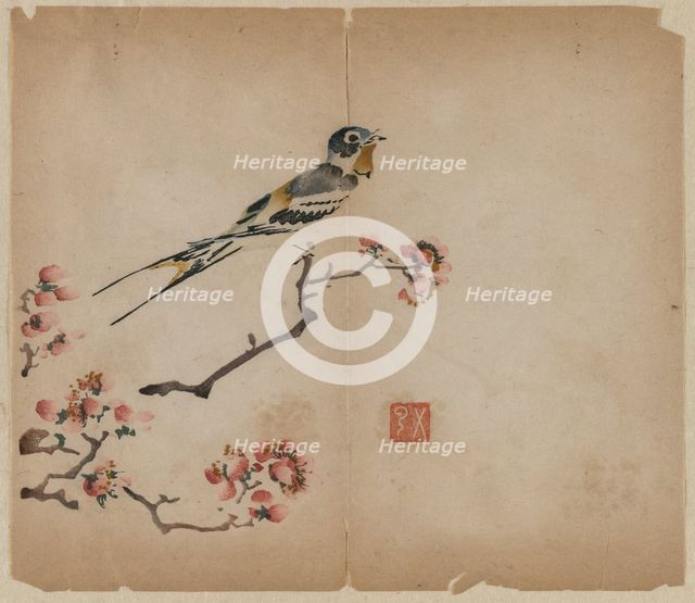 Swallow on Flowering Peach Branch, 1368-1644. Creator: Unknown.