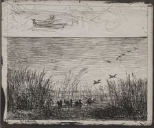 Swamp with Ducks, original impression 1862, printed in 1921. Creator: Charles François Daubigny (French, 1817-1878)