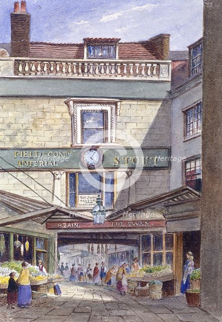Swan Inn, Leadenhall Market, London, c1870. Artist: JT Wilson