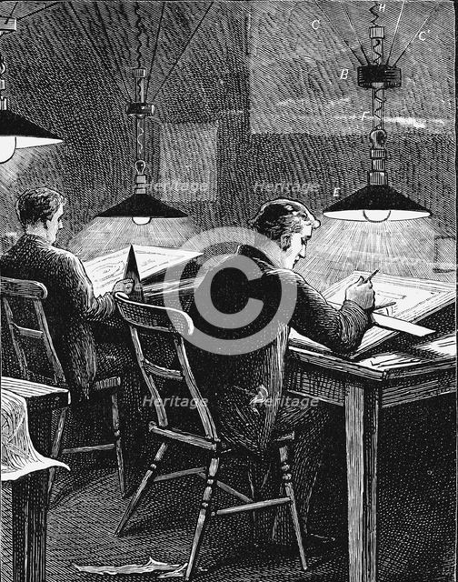 Swan incandescent lamps, University College, Dundee, Scotland, 1884. Artist: Unknown