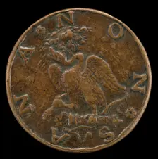 Swan Standing on a Bow and Quiver [reverse], probably c. 1500/1520. Creator: Unknown