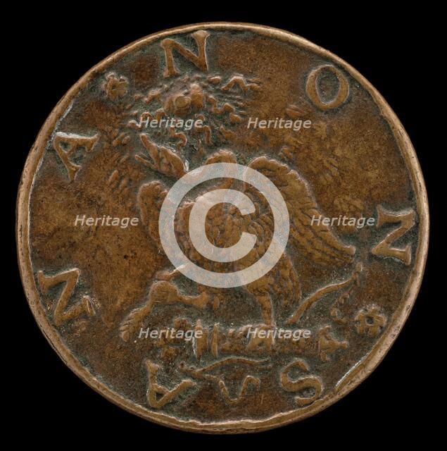 Swan Standing on a Bow and Quiver [reverse], probably c. 1500/1520. Creator: Unknown.