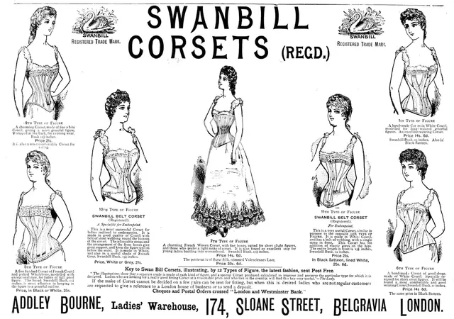 ''Swanbill Corsets', 1890. Creator: Unknown.
