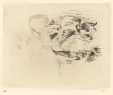 Swans at Stagnant Water, 1888/1890. Creator: Berthe Morisot