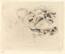 Swans at Stagnant Water, 1888/1890. Creator: Berthe Morisot