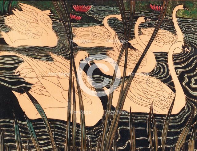 Swans, c. 1900. Creator: Spilliaert, Léon (1881-1946).