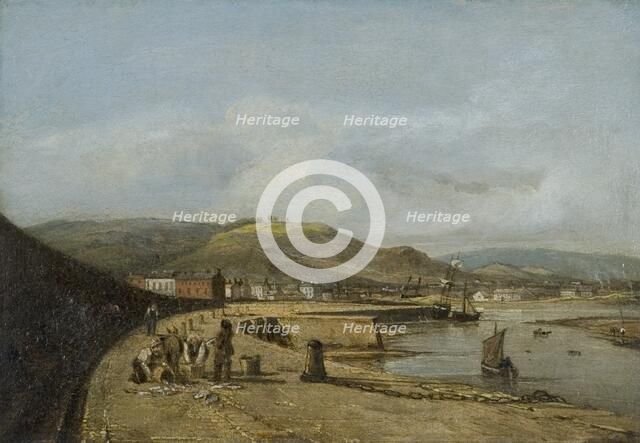 'Swansea from the west pier', 1820. Artist: George Orleans De La Motte