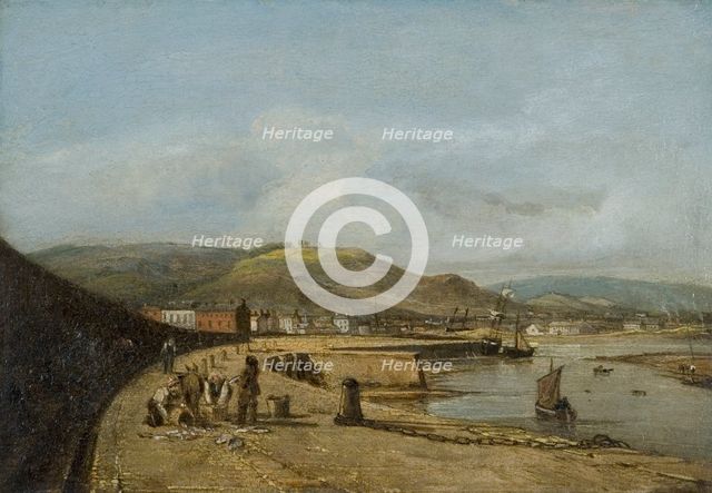 'Swansea from the west pier', 1820. Creator: George Orleans De La Motte.