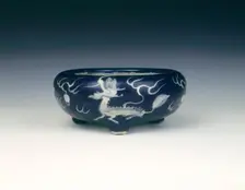 Swatow bulb bowl with qilins, Ming dynasty, Wanli period, China, 1572-1620. Creator: Unknown