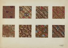 Swatch from Patchwork Quilt, c. 1938. Creator: A. Zimet