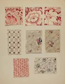 Swatches from Patchwork Quilt, c. 1939. Creator: Henry Granet