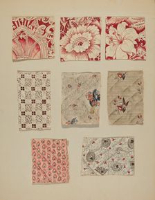 Swatches from Patchwork Quilt, c. 1939. Creator: Henry Granet