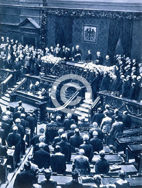 Swearing-in ceremony of President Field Marshal von Hindenburg, Berlin, 12th May, 1925. Creator: Unknown.