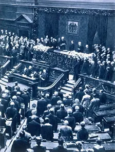 Swearing-in ceremony of President Field Marshal von Hindenburg, Berlin, 12th May, 1925. Creator: Unknown