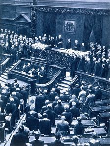 Swearing-in ceremony of President Field Marshal von Hindenburg, Berlin, 12th May, 1925. Creator: Unknown