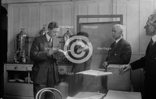 Swearing in a vote, Helen Moser, G.S. Mitchell, 1918. Creator: Bain News Service.