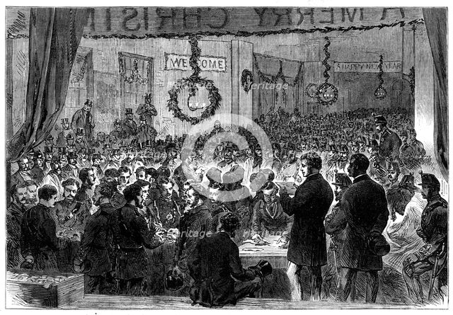 Swearing in the London Irish Rifle Volunteers as special constables, St Martin's-In-The-Fields, 1868 Creator: Unknown.