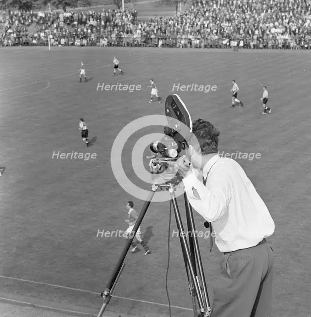 Swedish television covering a football match, Landskrona, Sweden, 1959. Creator: Unknown.