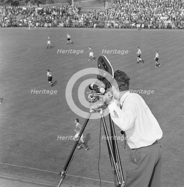 Swedish television covering a football match, Landskrona, Sweden, 1959. Creator: Unknown.