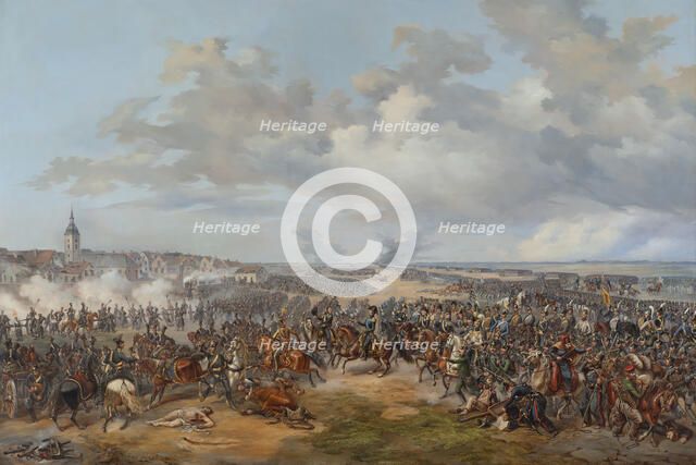 Swedish Troops Assaulting the Town Gate of Leipzig, October 19, 1813, 1853. Creator: Alexander Wetterling.