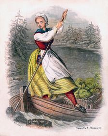 Swedish Woman Rowing 1809.Artist: W Dickes