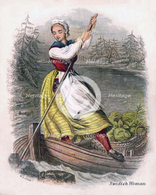 'Swedish Woman Rowing', 1809.Artist: W Dickes