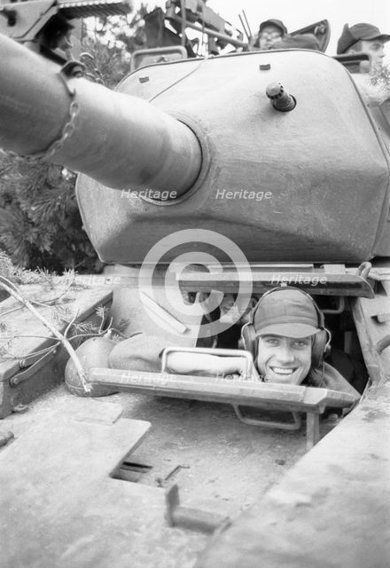 Swedish Army tank on manoeuvres, Scania, Sweden, 1967. Creator: Unknown.
