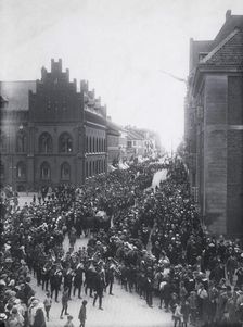 Swedish aviation pioneer Enoch Thulin's funeral procession, Landskrona, Sweden, 1919