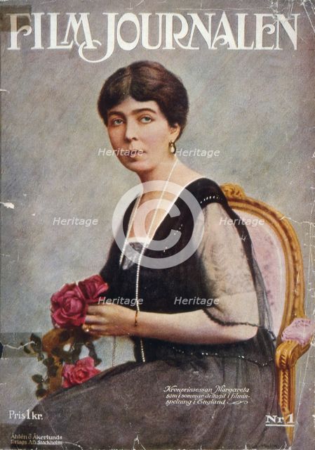 Swedish Crown Princess Margareta, coloured cover of Filmjournalen number 1, 1919.
 Creator: Unknown.