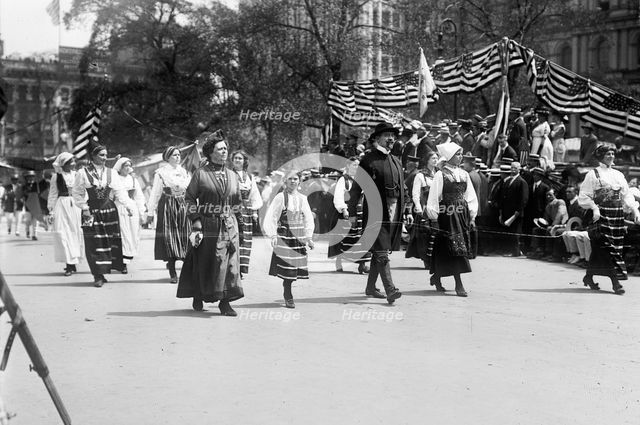 Swedish division in Olympic Parade, 1912. Creator: Bain News Service.