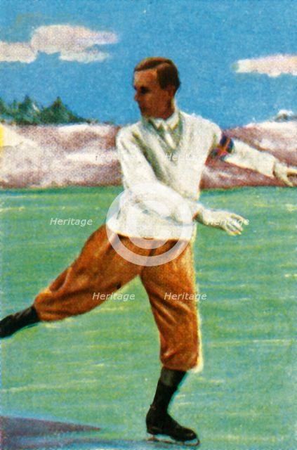 Swedish figure skater Gillis Grafström, 1928. Creator: Unknown.