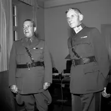 Swedish General Nils Ljung and Norwegian General Otto Ruge, Norway, 8 September 1945. Creator: Karl Sandels