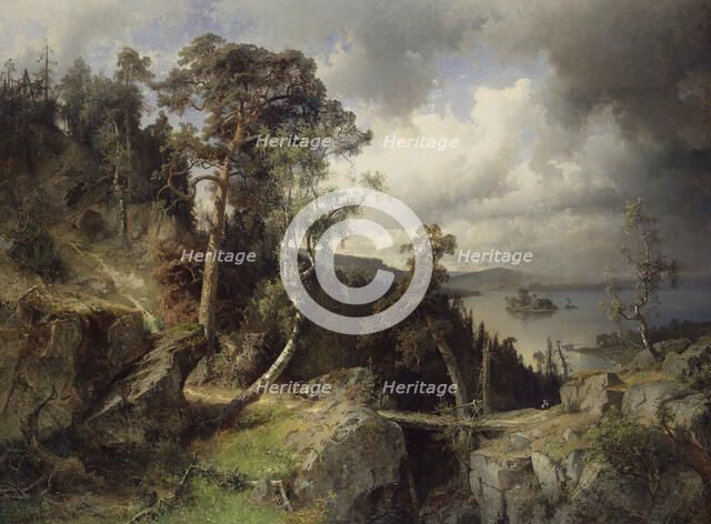 Swedish Landscape. Motif from Kolmården, 1866. Creator: Alfred Wahlberg.