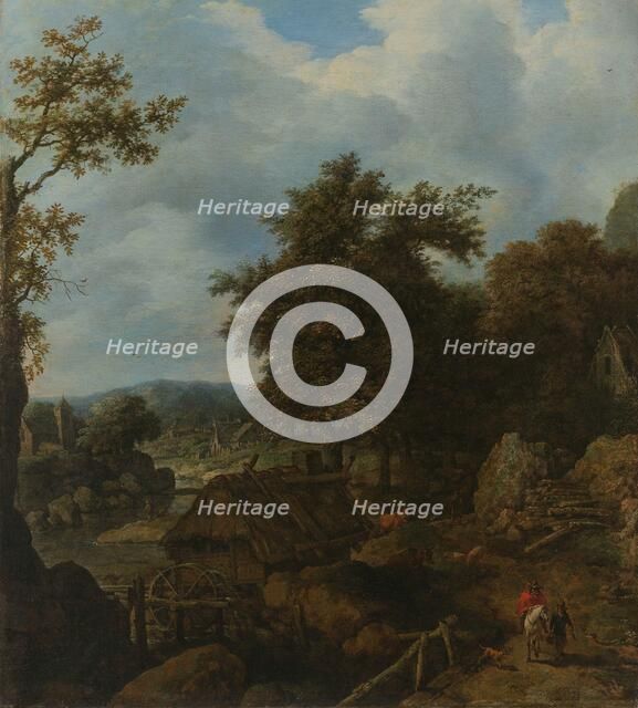 Swedish Landscape with a Water Mill, 1655. Creator: Allart van Everdingen.