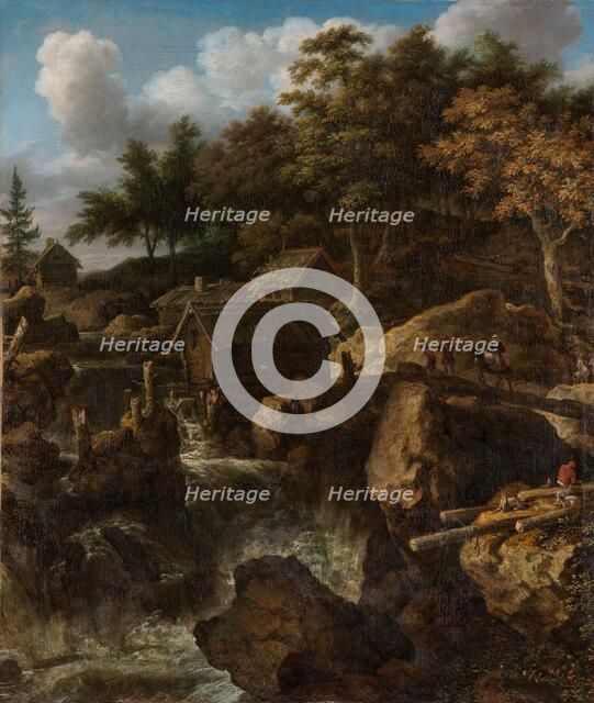 Swedish Landscape with a Waterfall, 1650-1675. Creator: Allart van Everdingen.