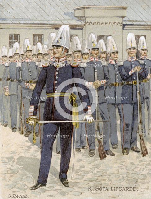 Swedish Life Guards, Stockholm, Sweden, 1901. Creator: G Bagge.
