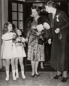 Swedish princesses visiting the Christmas concert at Stockholm Concert Hall, 1943. Creator: Karl Sandels