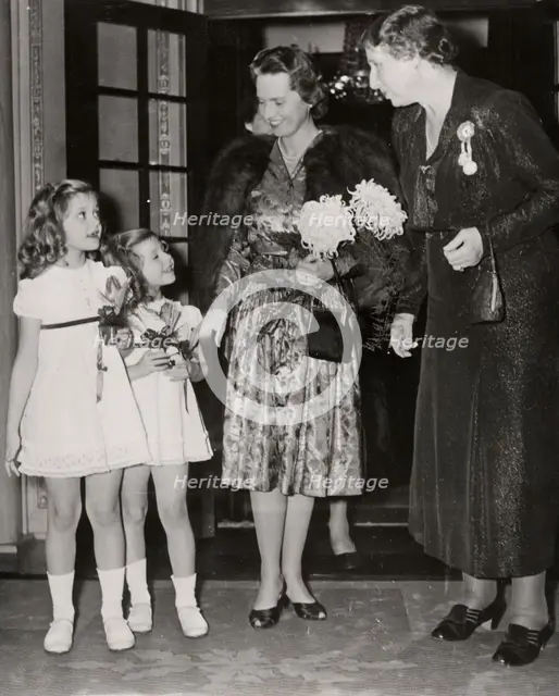 Swedish princesses visiting the Christmas concert at Stockholm Concert Hall, 1943. Creator: Karl Sandels.