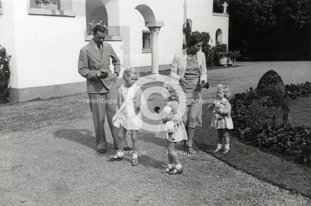 Swedish royal family portrait, at Solliden, the royal summer residence, 1942. Creator: Karl Sandels.