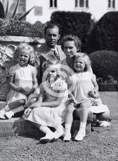 Swedish royal family portrait, at Solliden, the royal summer residence, 1943. Creator: Karl Sandels.