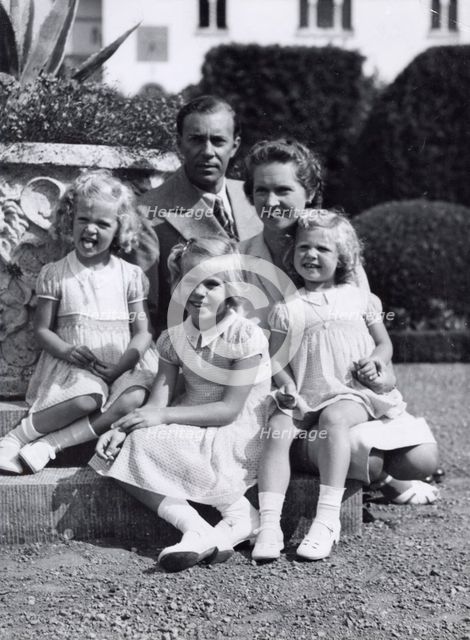Swedish royal family portrait, at Solliden, the royal summer residence, 1943. Creator: Karl Sandels.