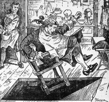 Sweeney Todd, the Demon Barber - I polish em off, c1880. Creator: D Taylor