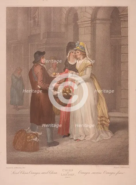 'Sweet China Oranges, sweet China', Cries of London, c1870. Artist: Anon