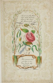 Sweet are the Flowers (valentine), c. 1850. Creator: George Kershaw