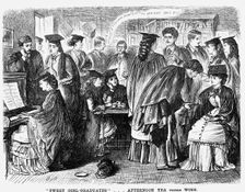 "Sweet Girl-Graduates"...'Afternoon Tea Versus Wine 1872. Creator: Joseph Swain